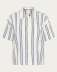 knowledge cotton striped short sleeved shirt blue stripe