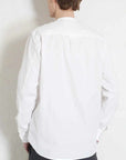hansen ante collarless shirt with chest pocket white (LAST SIZE SMALL)