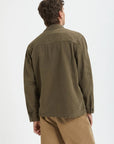 baracuta canvas garment dyed overshirt tarmac green