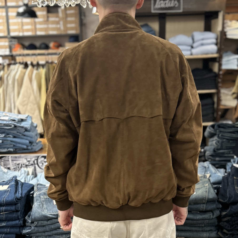baracuta g9 jacket suede dark olive – www.sublime.bz