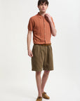 baracuta garment dyed canvas shorts tarmac green