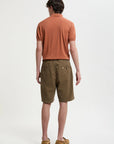 baracuta garment dyed canvas shorts tarmac green