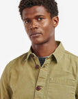 barbour washed overshirt bleached olive