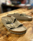 birkenstock arizona faded khaki soft footbed