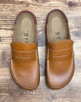 birkenstock naples wrapped double stitch cognac