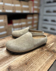 birkenstock amsterdam wrapped taupe