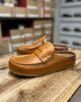 birkenstock naples wrapped double stitch cognac