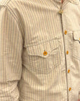 captain santors 8807 shirt clk24 ecru stripes (LAST SIZE SMALL)