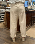 captain santors trousers 3302 clk03 ecru mustard stripes