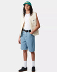 carhartt wip women brandon short blue stone bleached