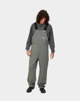 carhartt wip bib overall smoke green rinsed