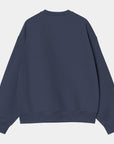 carhartt wip label script sweatshirt blue balloon fit