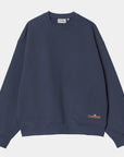 carhartt wip label script sweatshirt blue balloon fit