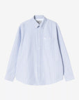 carhartt wip long sleeve kanan shirt cotton oxford kanan stripe bleach