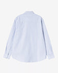 carhartt wip long sleeve kanan shirt cotton oxford kanan stripe bleach