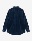 carhartt wip long sleeve loyde cord shirt dark navy rinsed