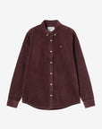carhartt wip long sleeve madison cord shirt amarone