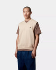 carhartt wip madison vest sweater fleur de sel black