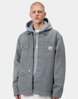 carhartt wip michigan coat cozy blue stone canvas