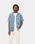 carhartt wip mirage short sleeve shirt mirage print frosted blue