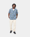 carhartt wip mirage short sleeve shirt mirage print frosted blue