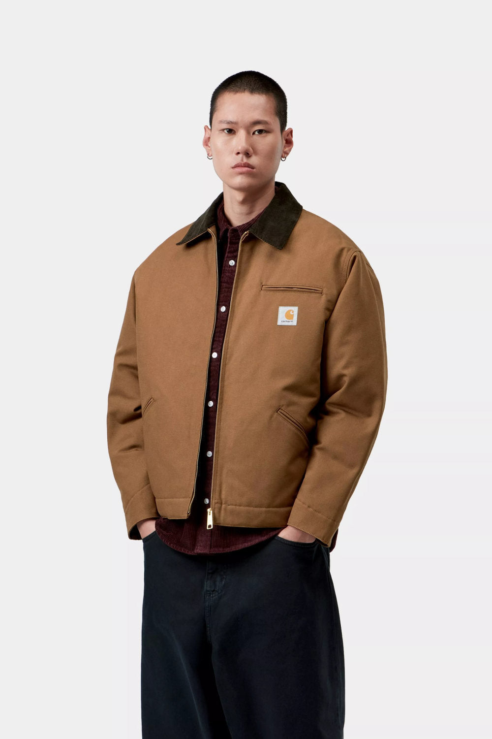 carhartt wip og detroit jacket winter h brown tobacco rigid – www