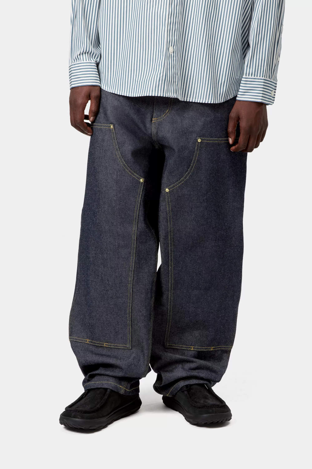 carhartt wip og double knee pant blue rigid – www.sublime.bz
