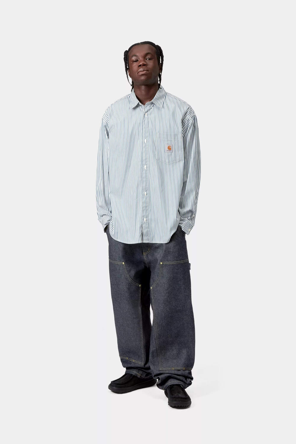 carhartt wip og double knee pant blue rigid – www.sublime.bz