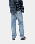 carhartt wip pontiac pant blue light used wash