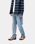 carhartt wip pontiac pant blue light used wash