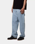 carhartt wip single knee pant blue heavy stone bleached