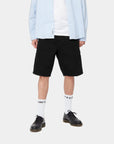 carhartt wip single knee short black rinsed