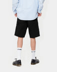 carhartt wip single knee short black rinsed
