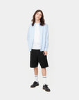 carhartt wip single knee short black rinsed