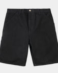 carhartt wip single knee short black rinsed