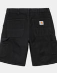 carhartt wip single knee short black rinsed