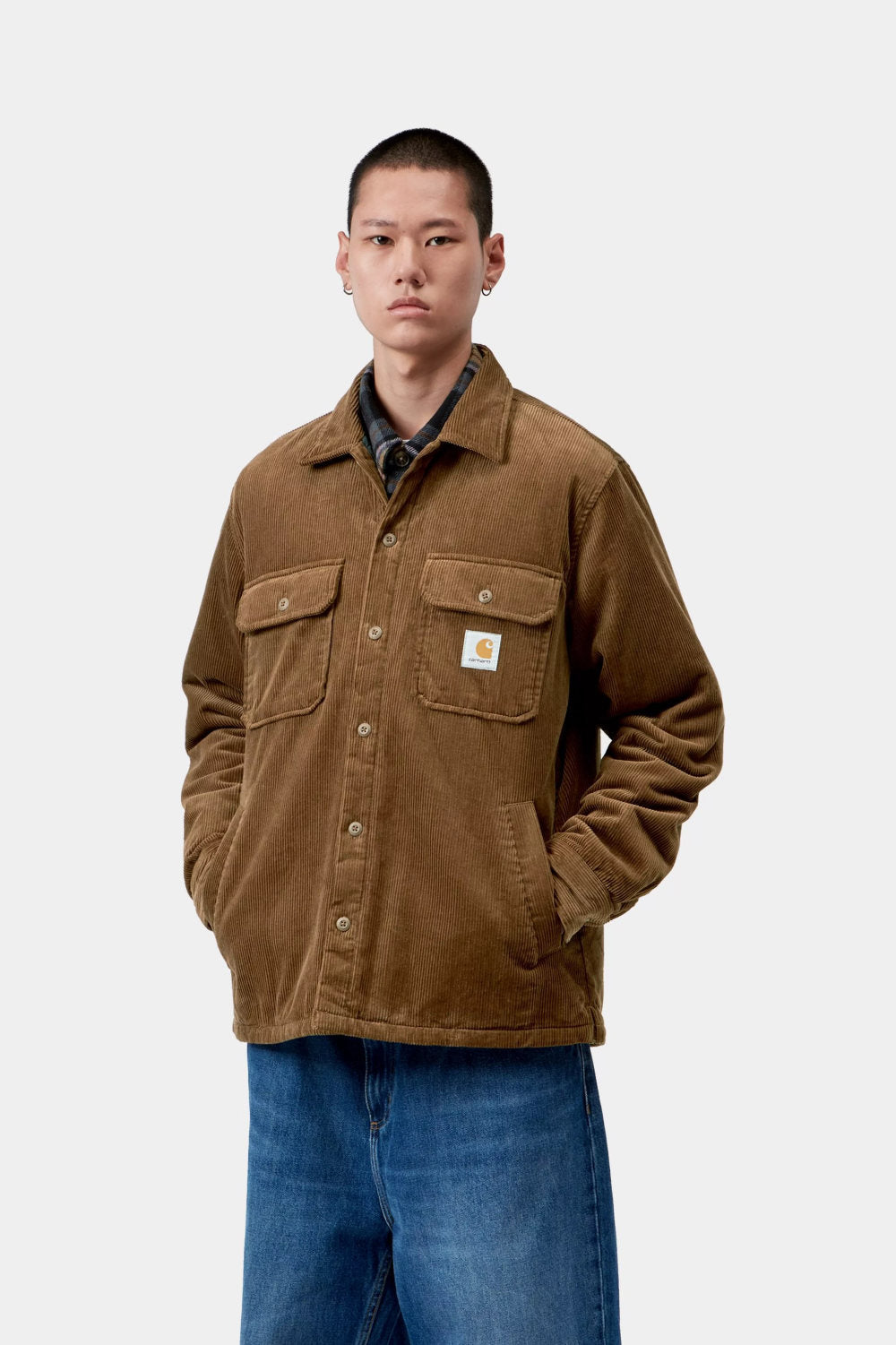 carhartt wip whitsome shirt jacket cotton corduroy h brown – www
