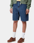 carhartt wip women brandon short blue stone washed