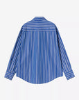 carhartt wip women long sleeve gowan shirt gowan stripe lapis