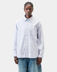 carhartt wip women long sleeve keene shirt keene stripe white