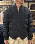 chesapeakes down jacket lumberjack hbt waxed dark navy