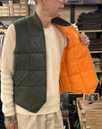chesapeakes down vest seattle hbt waxed army green