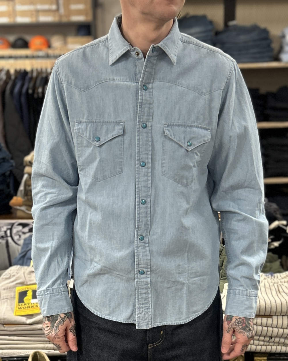 chesapeakes western chambray shirt flagstaff light chambray – www