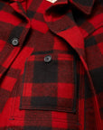 filson mackinaw wool cruiser jacket red black plaid