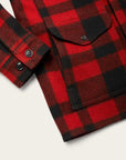 filson mackinaw wool cruiser jacket red black plaid