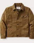 filson tin cloth short lined cruiser jacket dark tan