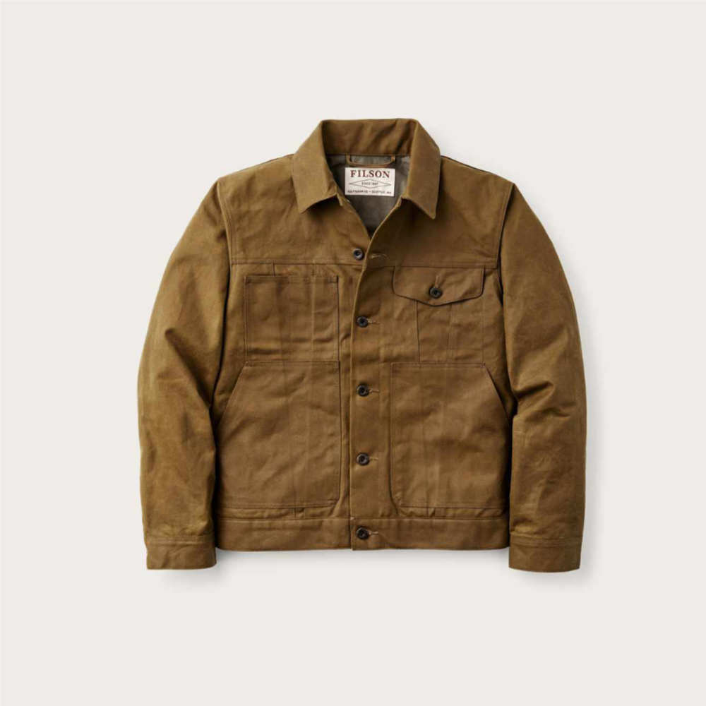 filson tin cloth short lined cruiser jacket dark tan – www.sublime.bz