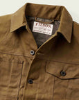filson tin cloth short lined cruiser jacket dark tan