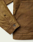 filson tin cloth short lined cruiser jacket dark tan