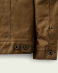 filson tin cloth short lined cruiser jacket dark tan